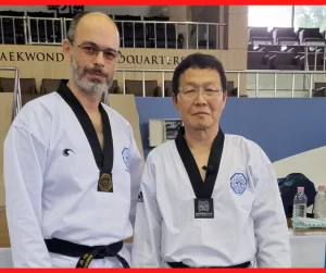 Mestre Alexsandro Albano Benitz com o Grão Mestre Ik Pil Kang